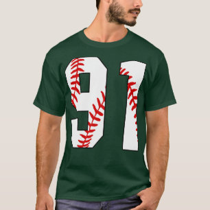 Baseball Number 91 91 Baseball Jersey Favorite Pl T-Shirt