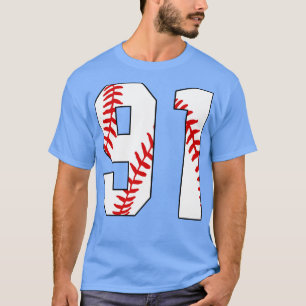 Baseball Number 91 91 Baseball  Jersey Favorite Pl T-Shirt