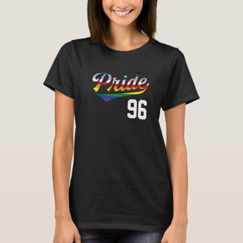 Baseball Number 96 Gay Pride Inclusive Rainbow Fla T_Shirt