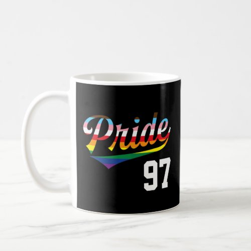Baseball Number 97 Gay Pride Inclusive Rainbow Fla Coffee Mug