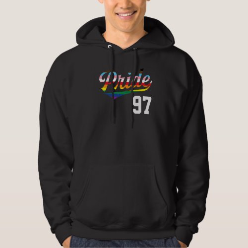 Baseball Number 97 Gay Pride Inclusive Rainbow Fla Hoodie