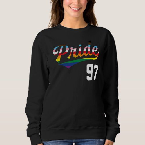 Baseball Number 97 Gay Pride Inclusive Rainbow Fla Sweatshirt