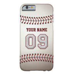 Baseball Number 9 with Your Name - Modern Sporty Barely There iPhone 6 Case