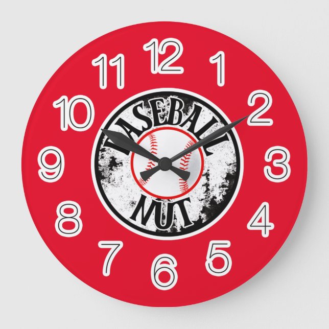 Baseball nut  large clock (Front)