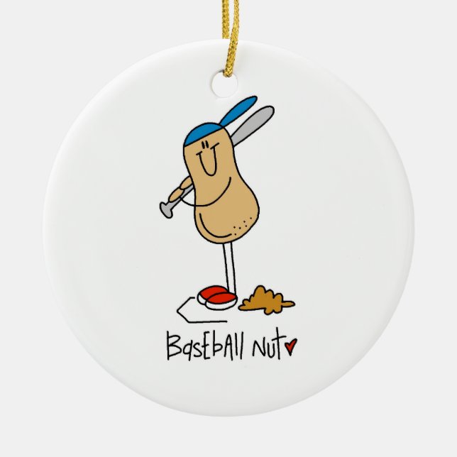 Baseball Nut T-shirts and Gifts Ceramic Ornament (Front)