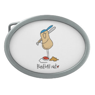 Baseball Nut T-shirts and Gifts Oval Belt Buckle