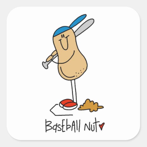 Baseball Nut T_shirts and Gifts Square Sticker