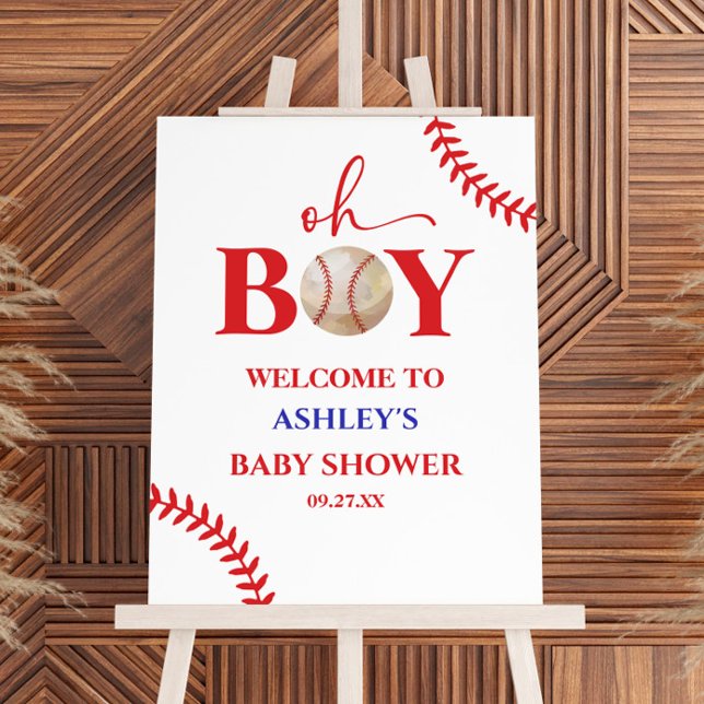 Baseball Oh Boy Baby Shower Welcome Sign (Creator Uploaded)