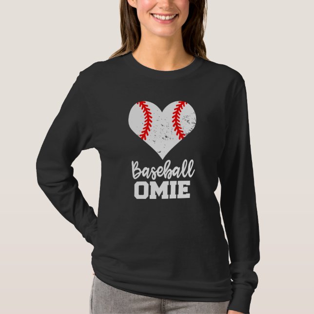 Baseball Omie Baseball Heart Grandma Omie T-Shirt (Front)