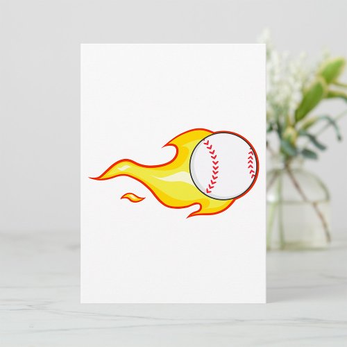 Baseball On Fire Invitation