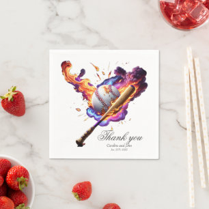 Baseball on Fire. Napkins