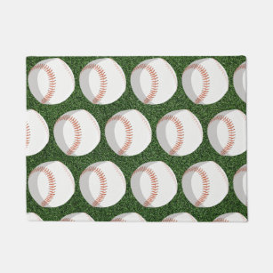 Baseball  on grass doormat