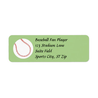 Baseball on Green Address Labels
