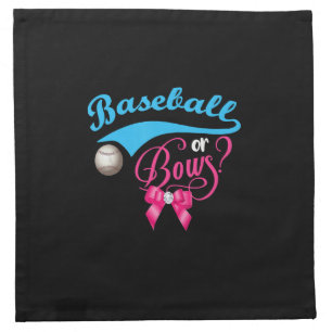 Baseball Or Bow Gender Reveal Party Cloth Napkin