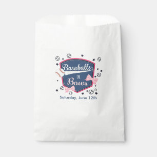 Baseball or bows Gender Reveal Favor Bag