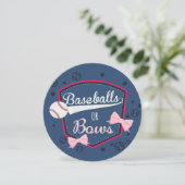 Baseball or bows Gender Reveal Invitation (Standing Front)