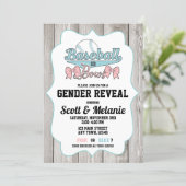 Baseball or Bows Gender Reveal Invitations (Standing Front)