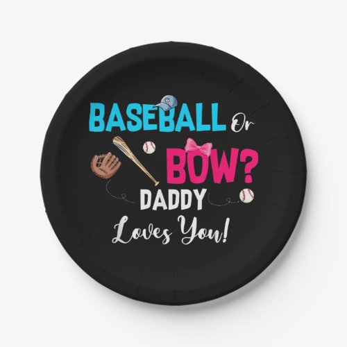 Baseball Or Bows Gender Reveal Party Daddy Loves Paper Plates