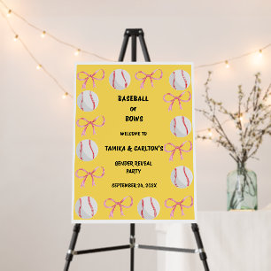 Baseball or Bows gender reveal party Foam Board
