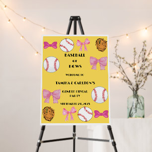Baseball or Bows gender reveal party Foam Board