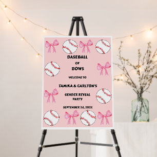 Baseball or Bows gender reveal party Foam Board