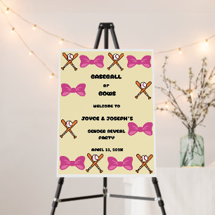Baseball or Bows gender reveal party Foam Board