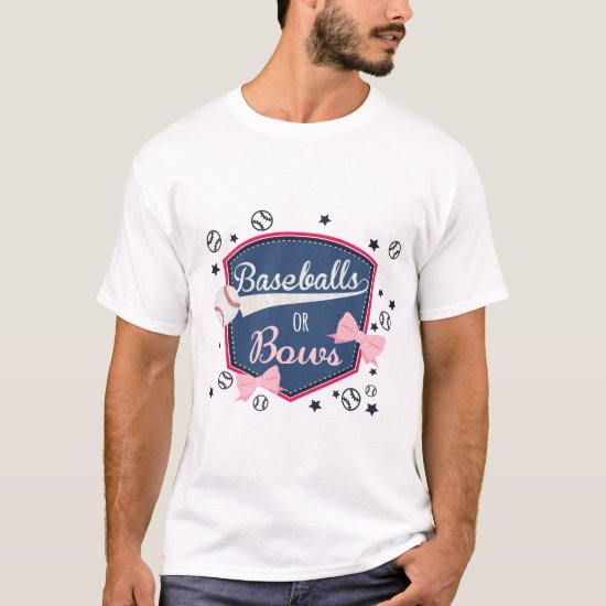 Baseball or bows Gender Reveal T-Shirt