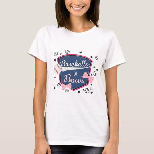 Baseball or bows Gender Reveal TShirt