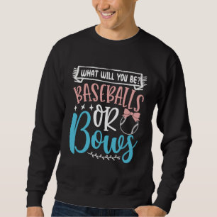 Baseball Or Bows In Blue And Pink Party Idea Sweatshirt
