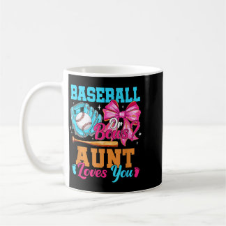 Baseball Or Bows Your Aunt Loves You Gender Reveal Coffee Mug