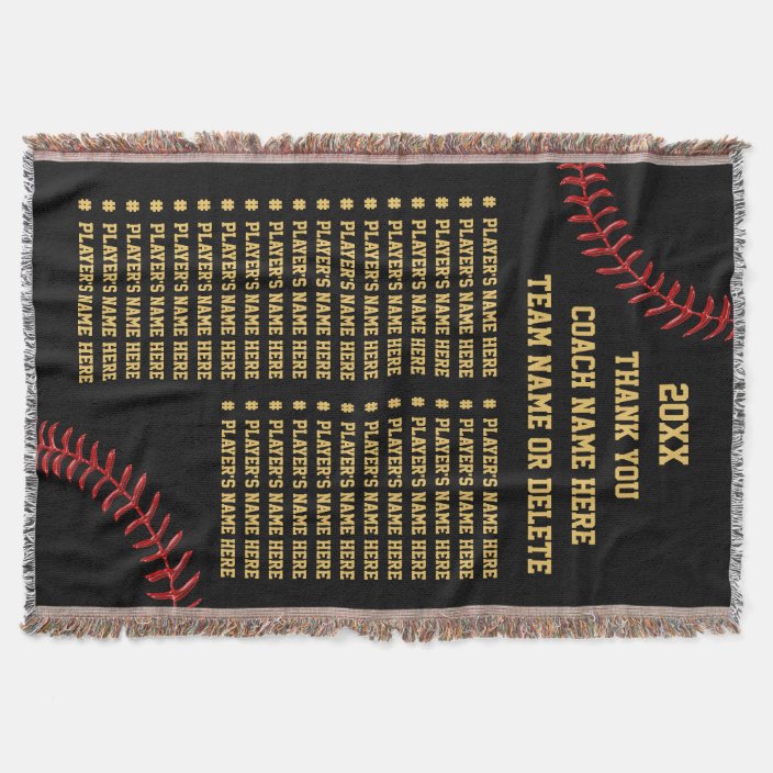 Baseball Or Softball Coach Gift Ideas All Players Throw Blanket Zazzle Com