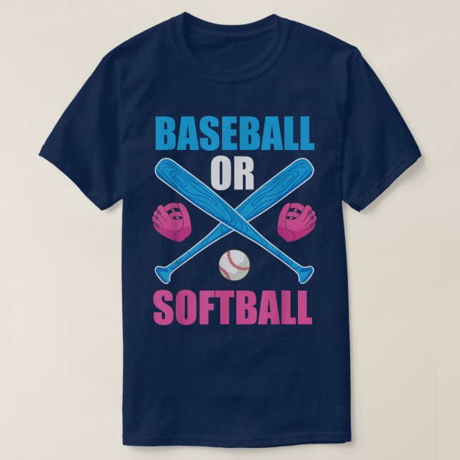 Baseball Or Softball Pregnancy Announcement Gender T-Shirt (Design Front)