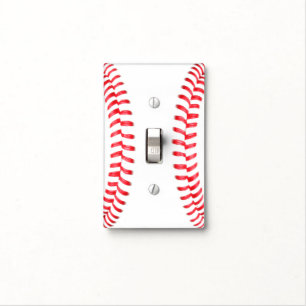 Baseball or Softball Red Laces Custom Switch Cover