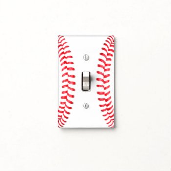 Baseball Or Softball Red Laces Custom Switch Cover by SoccerMomsDepot at Zazzle