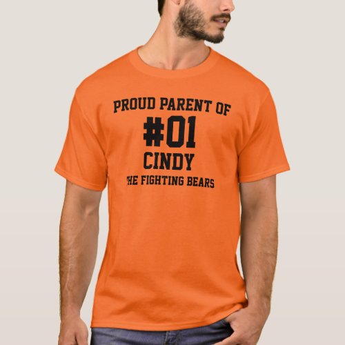 Baseball Orange Black Team T_Shirt