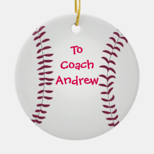 Baseball Ornament Personalized for Coach or Player