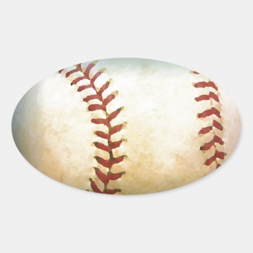 Baseball Oval Sticker