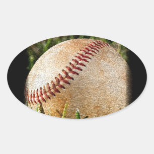 Baseball Oval Sticker
