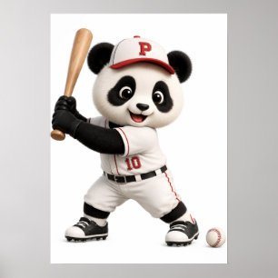 Baseball Panda  Poster