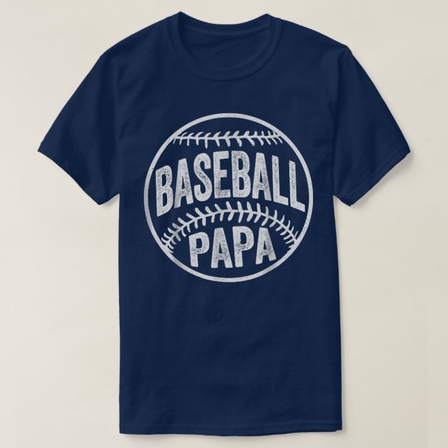 Baseball Papa T  Coach Father's Day  T-Shirt (Design Front)