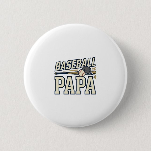 Baseball Papa Vintage Engraving Shirt Design_1 Button (Front)