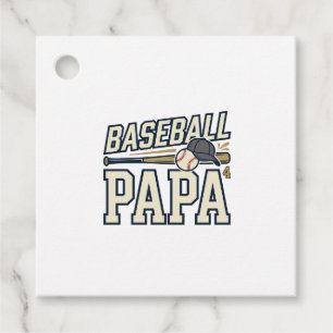 Baseball Papa Vintage Engraving Shirt Design_1 Favor Tags
