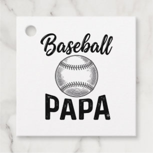 Baseball Papa Vintage Engraving Shirt Design_1 Favor Tags