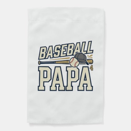 Baseball Papa Vintage Engraving Shirt Design_1 Garden Flag