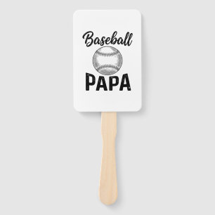Baseball Papa Vintage Engraving Shirt Design_1 Hand Fan