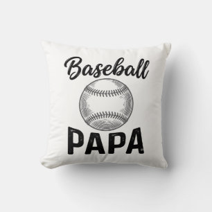 Baseball Papa Vintage Engraving Shirt Design_1 Throw Pillow