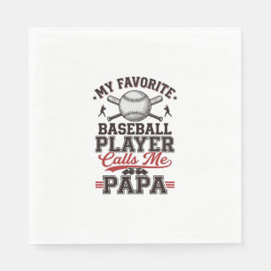 Baseball Papa Vintage Engraving Vector Design_1 Napkins