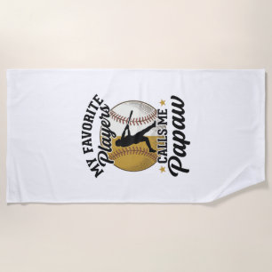 Baseball Papaw Favorite Players Vintage Shirt Desi Beach Towel