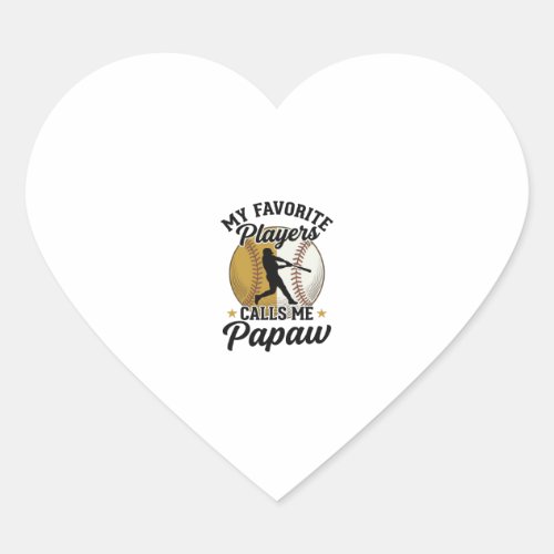 Baseball Papaw Favorite Players Vintage Shirt Desi Heart Sticker