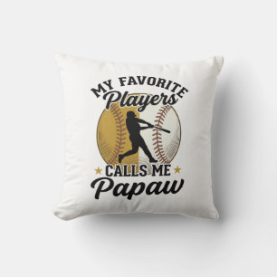 Baseball Papaw Favorite Players Vintage Shirt Desi Throw Pillow